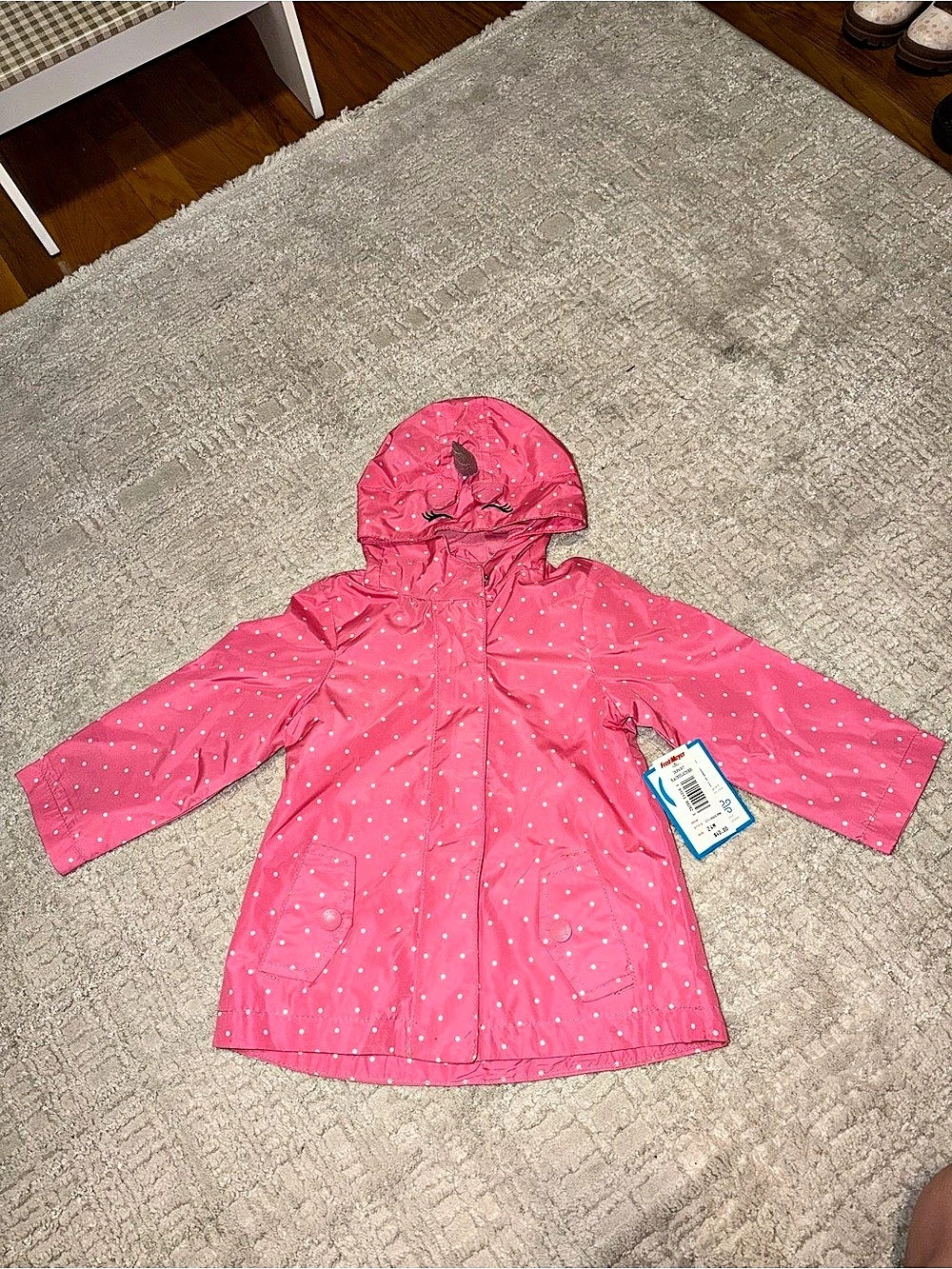 Carter's Rain Polka Dot Raincoat in Pink Girls 24M NWT